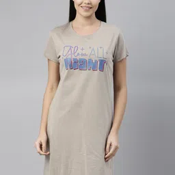 ETC Typography Printed Pure Cotton Nightdress-66
