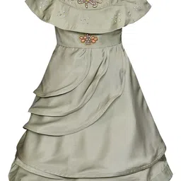 Wish Karo Pastel Green Embroidered Satin Gown Dress-picture-42