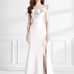 JC Collection Off Shoulder Flutter Sleeves Maxi Dress-image-67