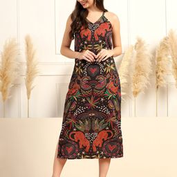 FASHION DREAM Animal Print A-Line Maxi Dress-image-75