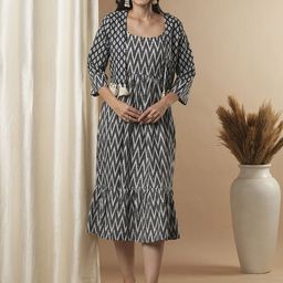FASHOR Ethnic Motifs Print A-Line Maxi Dress-image-23