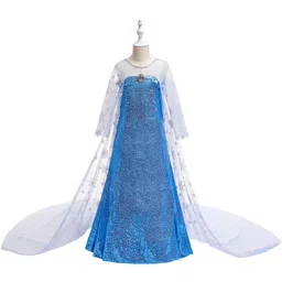 StyleCast Girls Blue Embellished A-Line Maxi Dress-image-80