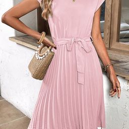 StyleCast Pink Round Neck Extended Sleeves A Line Dress-image-78