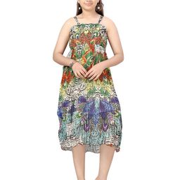 BAESD Abstract Printed A-Line Midi Dress-image-26