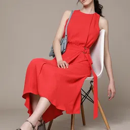 MANGO Women Belted A-Line Midi Dress-image-29