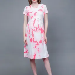 True Shape Abstract Printed Maternity Sheath Dress-picture-14