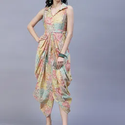 FASHOR  Floral A-Line Midi Dress-picture-11