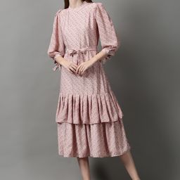 SHOWOFF Women Floral Crepe A-Line Midi Dress-image-15