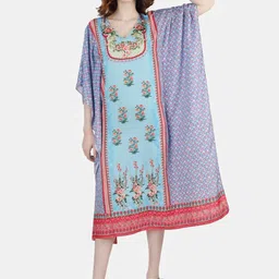 Sukshat Ethnic Motifs Printed Extended Sleeves Kaftan Midi Dress-57
