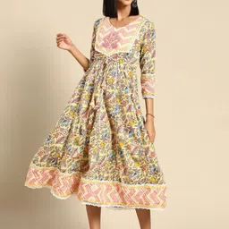 Anouk Floral Print A-Line Midi Dress-image-50