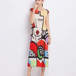 JC Collection Graphic Printed A-Line Midi Dress-picture-40