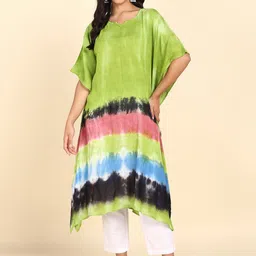 Maaesa Tie and Dye Extended Sleeves Kaftan Kurta-image-28