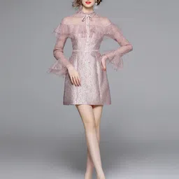 JC Collection High Neck A-Line Mini Dress-picture-57