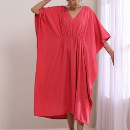 trueBrowns Self Design Kaftan Midi Dress-image-45