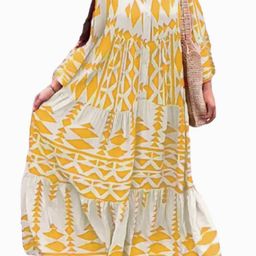 StyleCast Yellow Printed Maxi Dress-1