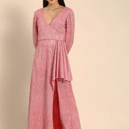DODO & MOA Pink Floral Printed Wrap Dress-image-18