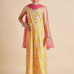 Cherry & Jerry Girls Floral Printed Cotton Maxi Dress-image-22