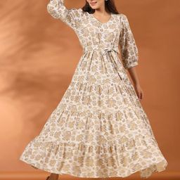 Jaipur Kurti Floral Print Maxi Dress-image-39