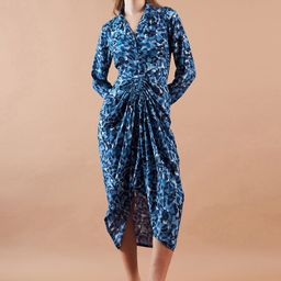 Freehand by The Indian Garage Co Floral Printed V-Neck Midi Dress-image-26