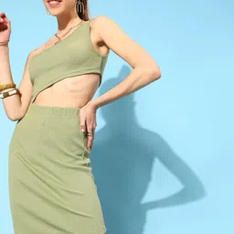 STREET 9 Green Cut-Outs Bodycon Dress-image-60