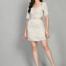PRETTY LOVING THING Floral Printed Cut Out Detailed Sheath Dress-picture-17