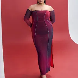 Lea Clothing Co. Off-Shoulder Net Bodycon Dress-image-48