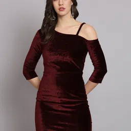 VAARARO One Shoulder Velvet Bodycon Mini Dress-image-68