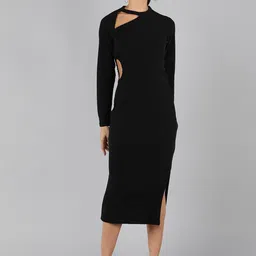 Golden Kite Black Bodycon Midi Dress-picture-12