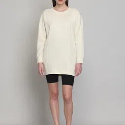 Muvazo Round Neck Pure Cotton T-shirt Mini Dress-picture-14