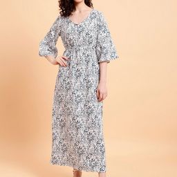 MINT STREET V-Neck Printed Crepe Maxi Dress-image-19