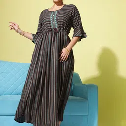 9shines Label Striped Maxi Nightdress-image-92