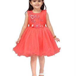Aarika Red Floral Net Dress-82