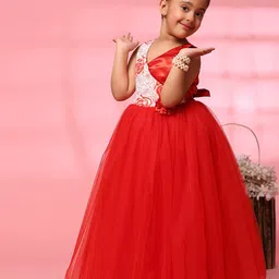 Toy Balloon kids Applique Net Fit & Flare Maxi Dress-picture-30