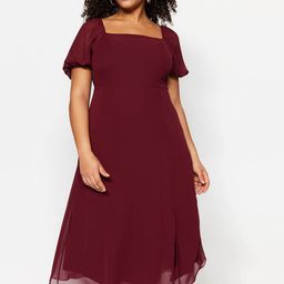 Trendyol Puff Sleeves A-Line Midi Dress-picture-23