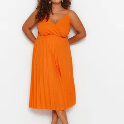 Trendyol Plus Size Fit & Flare Midi Dress-image-92