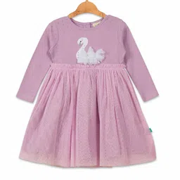 JusCubs Infant Girls Self Design Applique Cotton Fit & Flare Dress-21