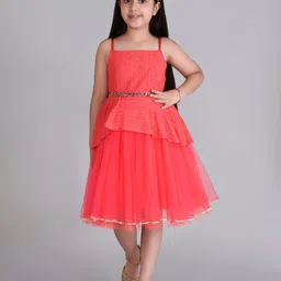 Toy Balloon kids Girls Embellished Sleeveless Net Fit & Flare Knee Length Dress-picture-15