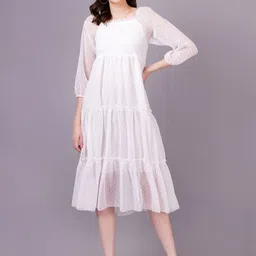 HIGHLIGHT FASHION EXPORT Women Empire Midi Puff Sleeve Dress-picture-54