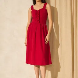 Virgio Cotton Fit & Flare Midi Dress-picture-13