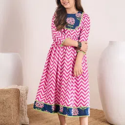 pspeaches Printed Cotton Fit & Flare Midi Dress-picture-20