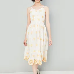 max Floral Embroidered Fit & Flare Midi Dress-image-23