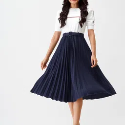 AASK Striped Midi Fit and Flare Dresses-image-19