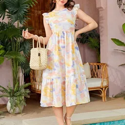 BAESD Floral Print Empire Midi Dress-picture-2