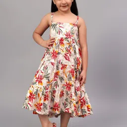 BAESD Girls Floral Print A-Line Midi Dress-image-38
