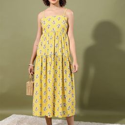 Vishudh Floral Print Empire Midi Dress-image-56