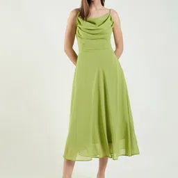 aayu Women Cowl Neck Fit & Flare Midi Dress-image-41
