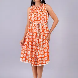 KALINI Floral Georgette Fit & Flare Midi Dress-image-93