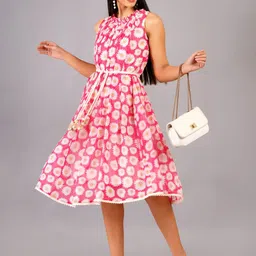 HIGHLIGHT FASHION EXPORT Floral Printed Fit & Flare Midi Dress-image-39