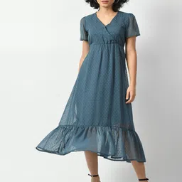 DECKEDUP Georgette Wrap Midi Dress-picture-26