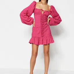 Trendyol Puff Sleeve Sheath Mini Dress-31